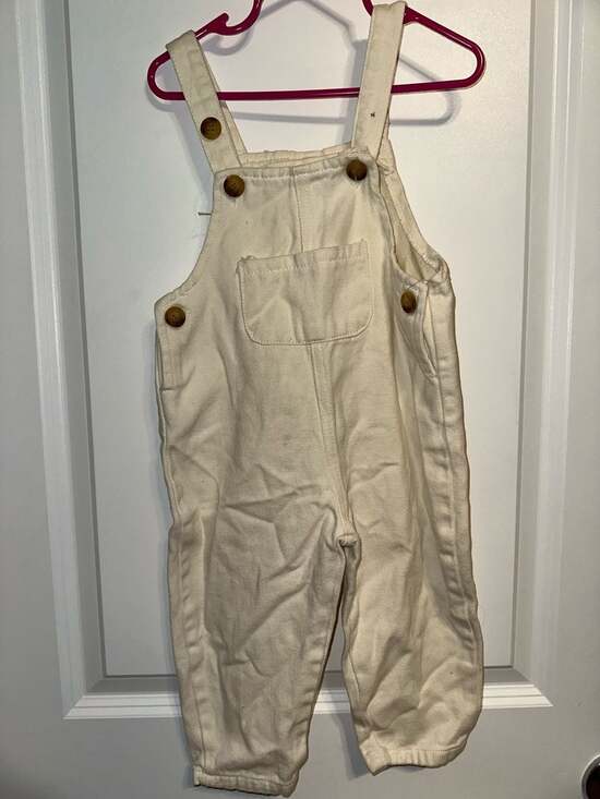 Zara Other - Zara Baby Collection Ecru‎ Twill Bib Overalls